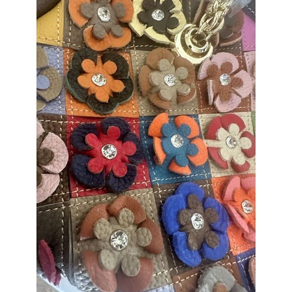 New Genuine Leather Multi Color Purse Satchel - Picture 4 of 10